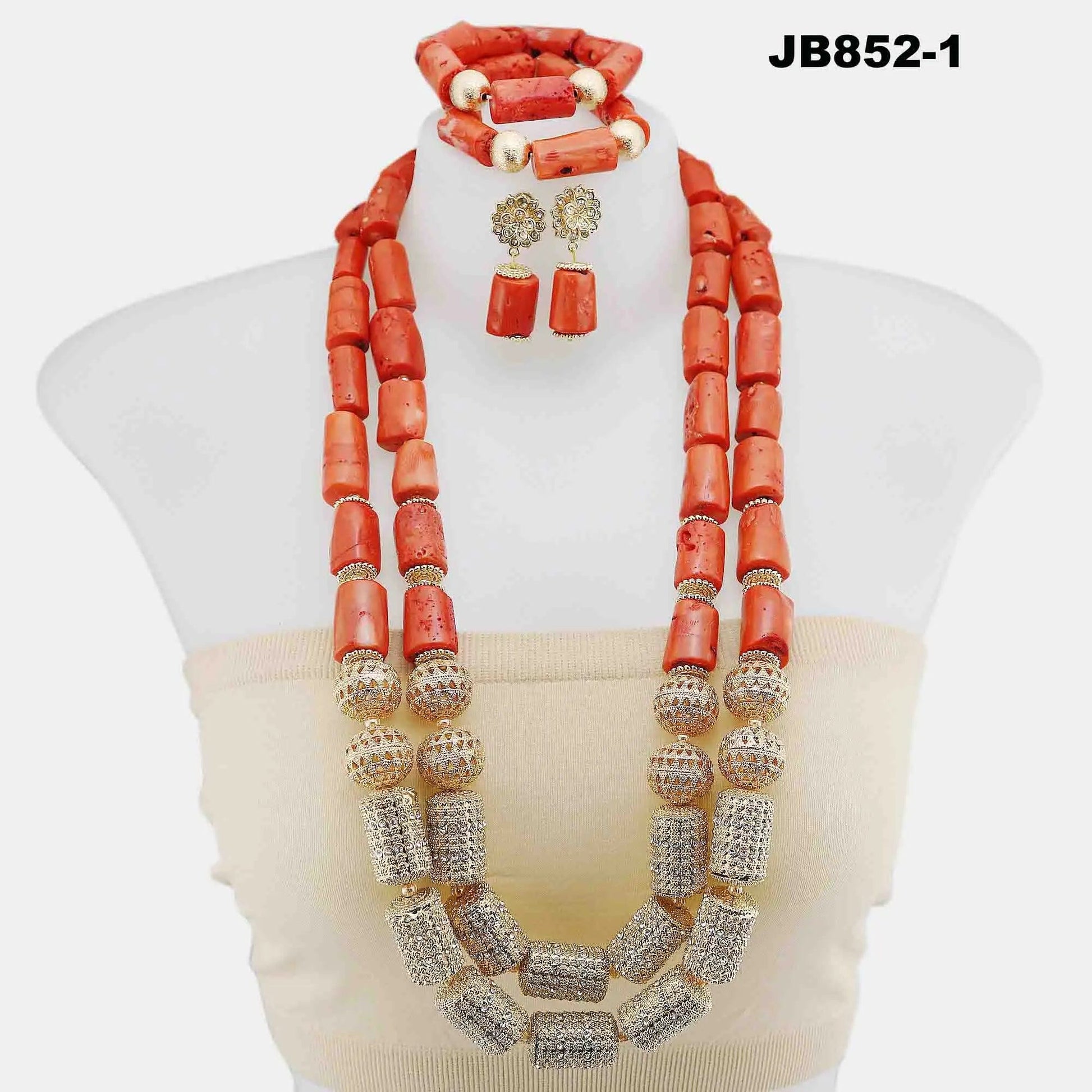 1 Nigerian popular bridal african wedding coral beads jewelry set fashion necklace jewelry set for women