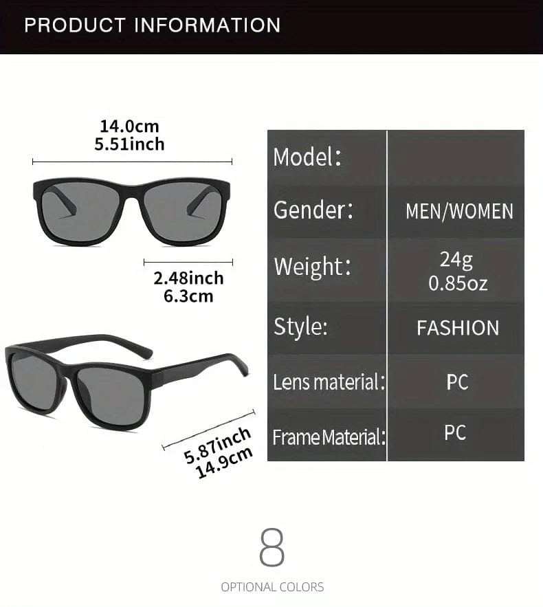 1 Pair Unisex Polarized Square Fashion Sunglasses - Lightweight Purple Glitter Frame, TAC Lenses for Outdoor Sports & Fashion