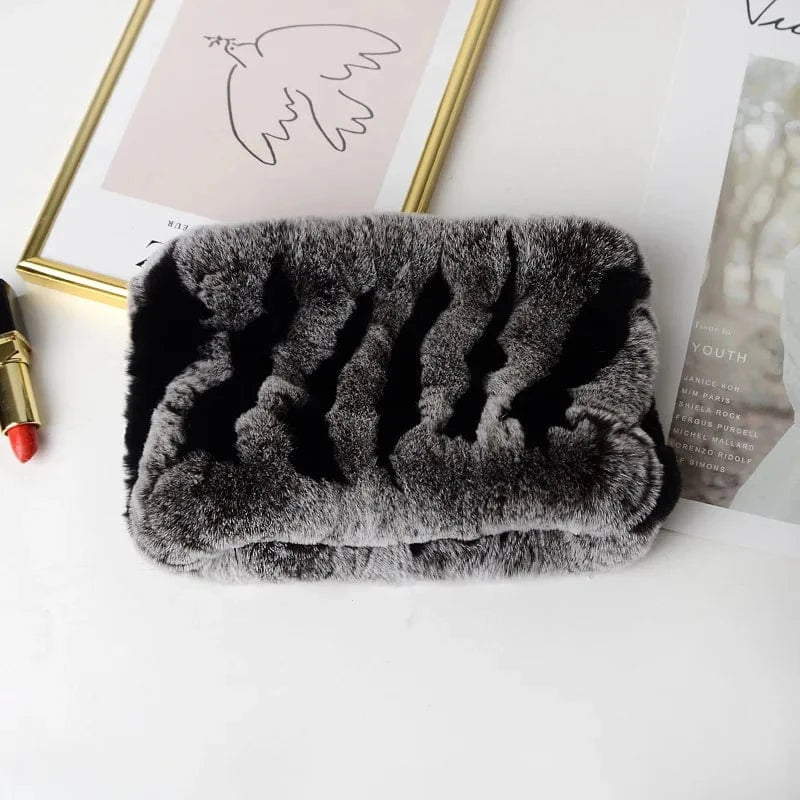 1 Winter Knit Rex Rabbit Fur Headbands High Elastic Knitted Neck Warmer Scarves for Women