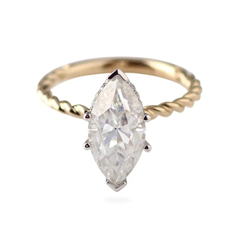 10.25 / moissanite ring / 18K Solid Gold fine jewelry solid 10K 14K 18K yellow gold prong setting 7*14mm 3ct marquise cut solitaire moissanite as engagement wedding ring Etsy Bestseller 2024