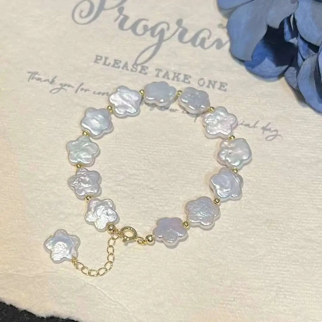 10.5-11mm & Freshwater Pearl / 16cm / As pictures Innovative 12mm Plum Blossom Baroque Freshwater Pearl Bracelet