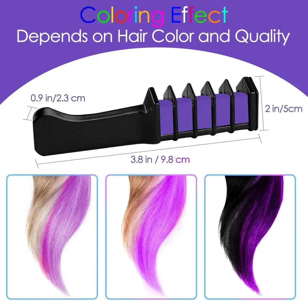 10 colours mix 10 Color Temporary Bright Hair Chalk Salon Party DIY Candle No Mess Round Hair Dye Hair Chalk Comb