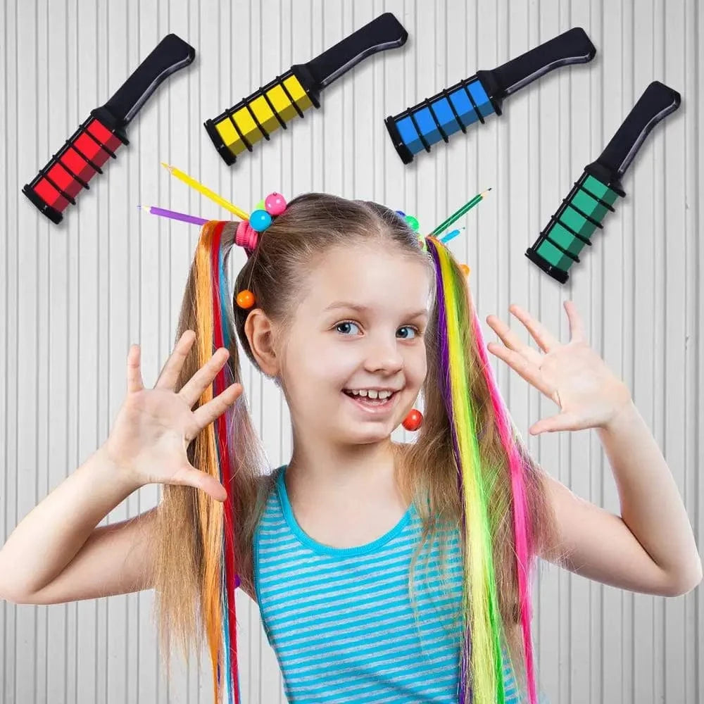 10 colours mix 10 Color Temporary Bright Hair Chalk Salon Party DIY Candle No Mess Round Hair Dye Hair Chalk Comb