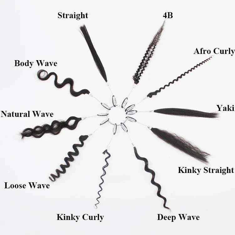 10 Inches / texture ring 13 Textures Sample Rings Natural Black Straight Wavy Curly Texture Rings For Salon Human Hair Extensions With All Kinds Texture