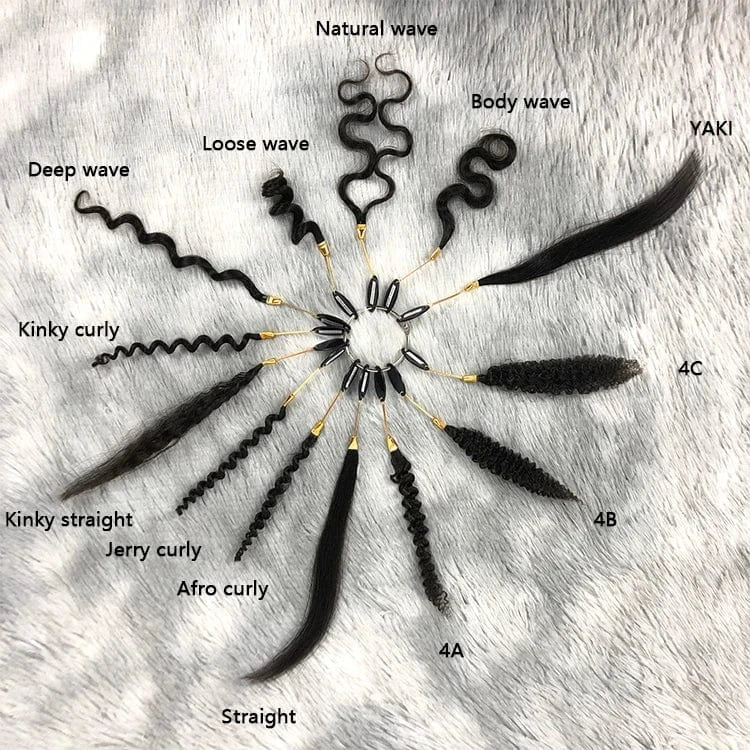10 Inches / texture ring 13 Textures Sample Rings Natural Black Straight Wavy Curly Texture Rings For Salon Human Hair Extensions With All Kinds Texture