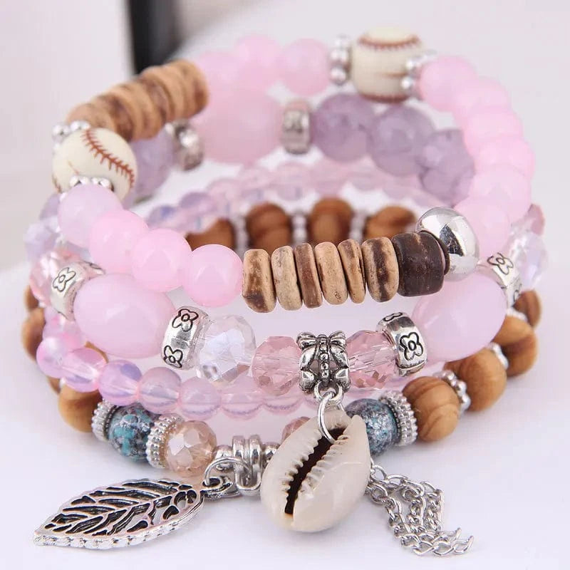100+ COLORS New Arrival Bohemia Multicolor Beads Bracelet Set Gifts Crystal Jewelry f