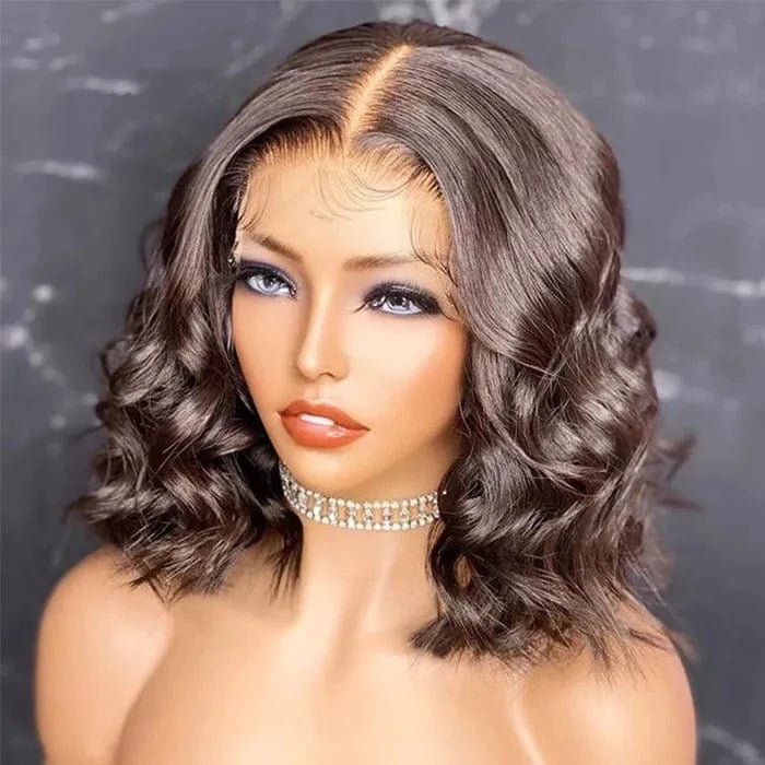 100% Cuticle Aligned Wig Red Brown Color Customized Loose Wave Virgin Brazilian Human Hair Lace Front Wigs