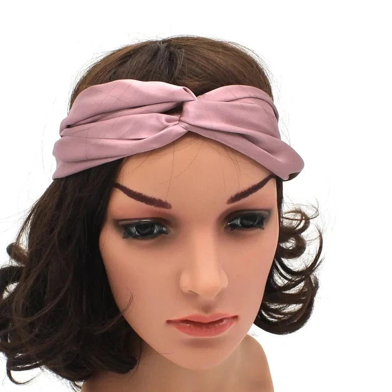 100% Real Silk Headband Elastic Twisted Head Hair Wrap Accessory Turban For Women 19 momme