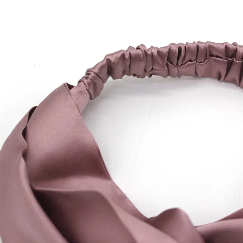 100% Real Silk Headband Elastic Twisted Head Hair Wrap Accessory Turban For Women 19 momme
