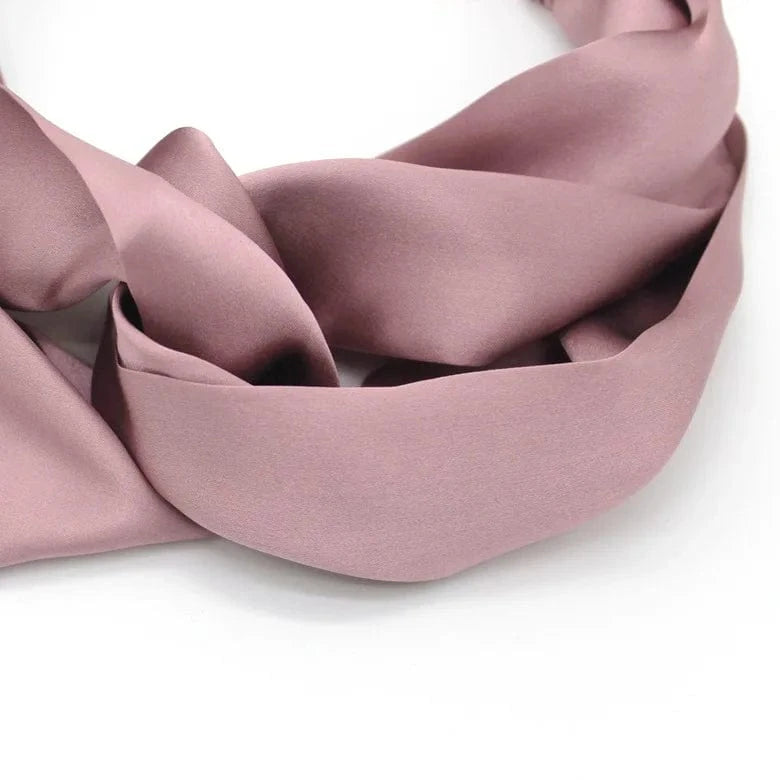 100% Real Silk Headband Elastic Twisted Head Hair Wrap Accessory Turban For Women 19 momme