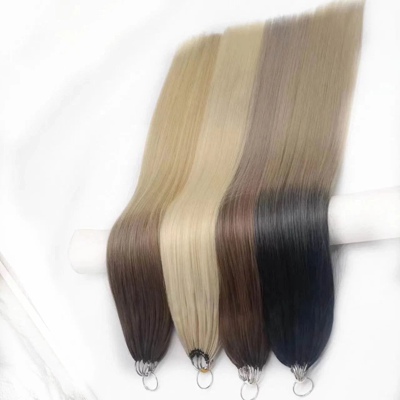 100% virgin/remy cuticle human easy use and most invisible big circle feather hair extensions hot sell ombre colour