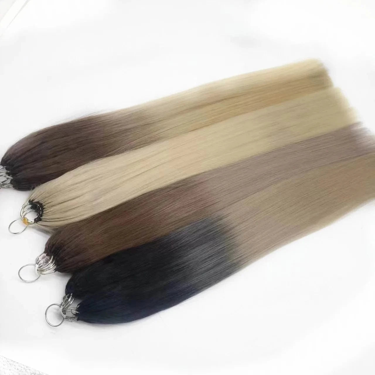 100% virgin/remy cuticle human easy use and most invisible big circle feather hair extensions hot sell ombre colour