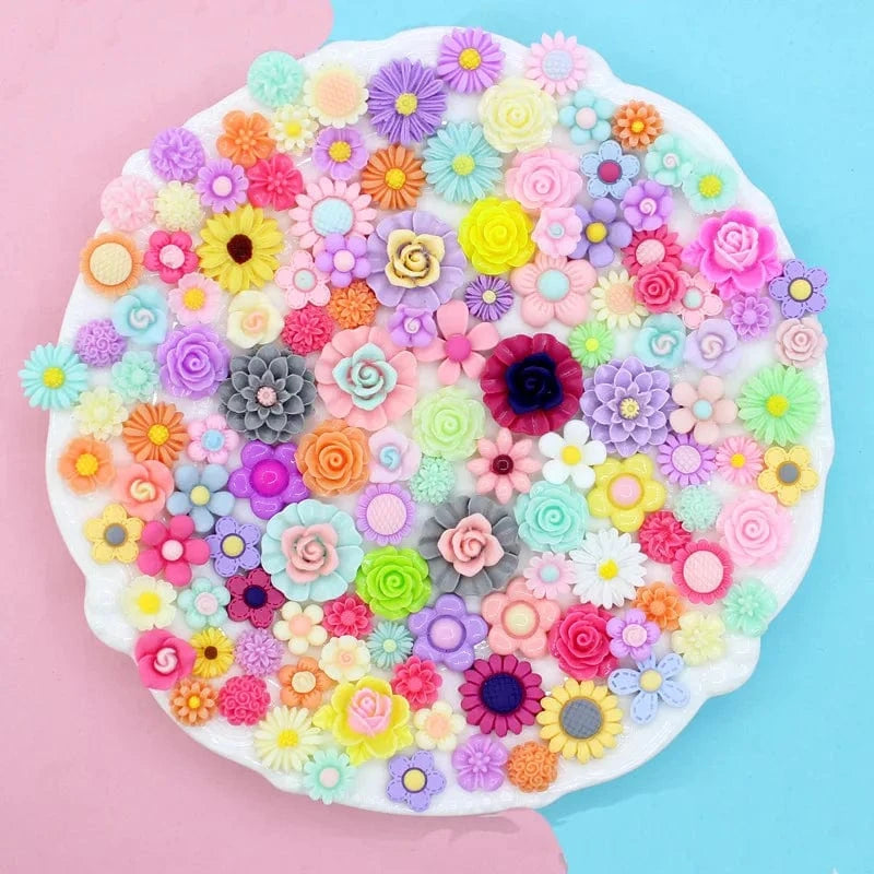 100pcs/Bag Kawaii Accessories Resin Charms Christmas Candy Flower Fruit Nail Art DIY Accessories 3D Nail Charms