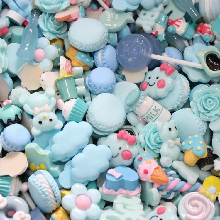 100pcs/Bag Kawaii Accessories Resin Charms Christmas Candy Flower Fruit Nail Art DIY Accessories 3D Nail Charms