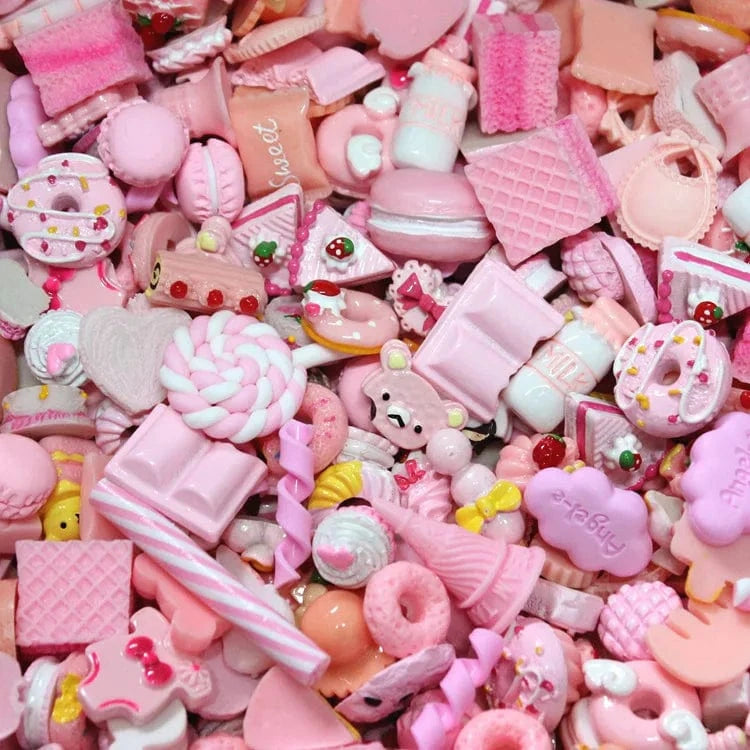 100pcs/Bag Kawaii Accessories Resin Charms Christmas Candy Flower Fruit Nail Art DIY Accessories 3D Nail Charms