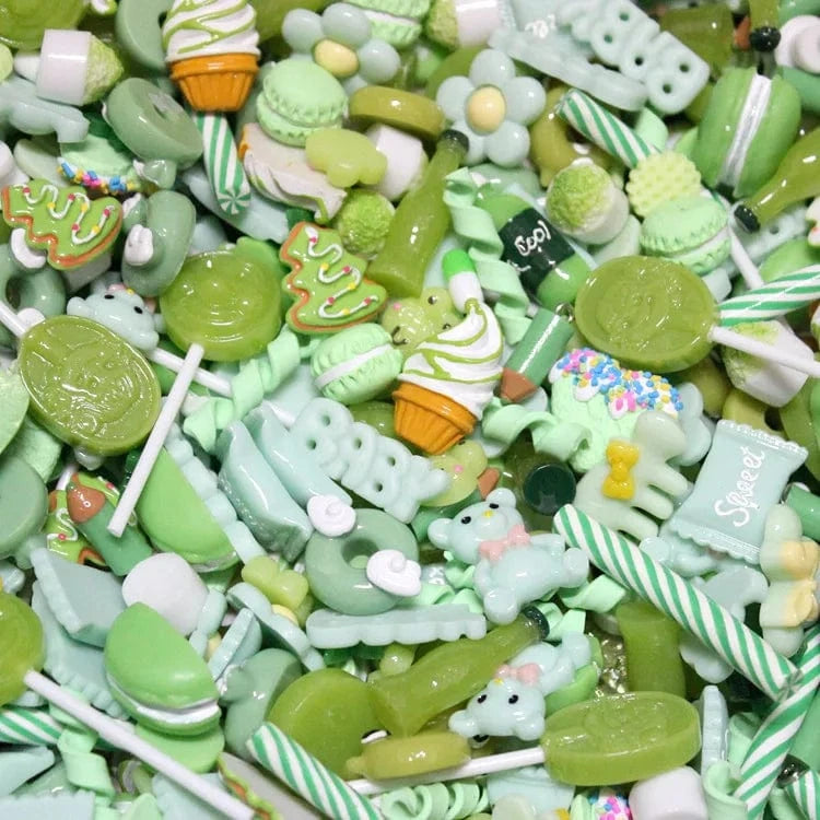 100pcs/Bag Kawaii Accessories Resin Charms Christmas Candy Flower Fruit Nail Art DIY Accessories 3D Nail Charms