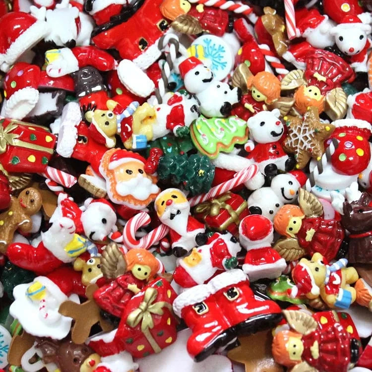 100pcs/Bag Kawaii Accessories Resin Charms Christmas Candy Flower Fruit Nail Art DIY Accessories 3D Nail Charms