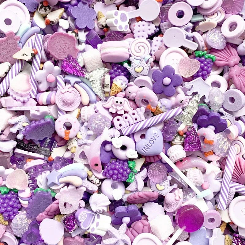 100pcs/Bag Kawaii Accessories Resin Charms Christmas Candy Flower Fruit Nail Art DIY Accessories 3D Nail Charms