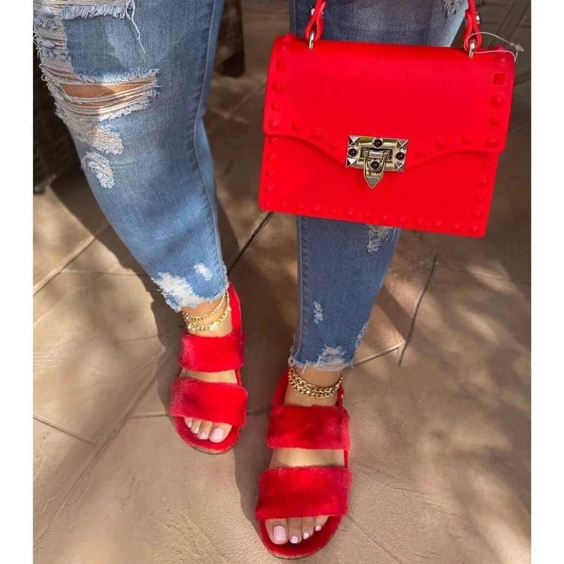 11 / 18 SET 10 Fashion Sexy Platform Sandals Women Flat Slippers Casual Shoes women hand bags set