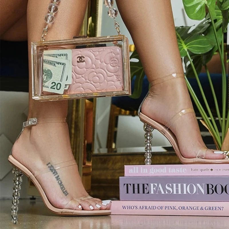 11 / clear-E-heel set Wholesale New stylist bandana hand bags Lady Fashion Boots with Thin High Heel women boots