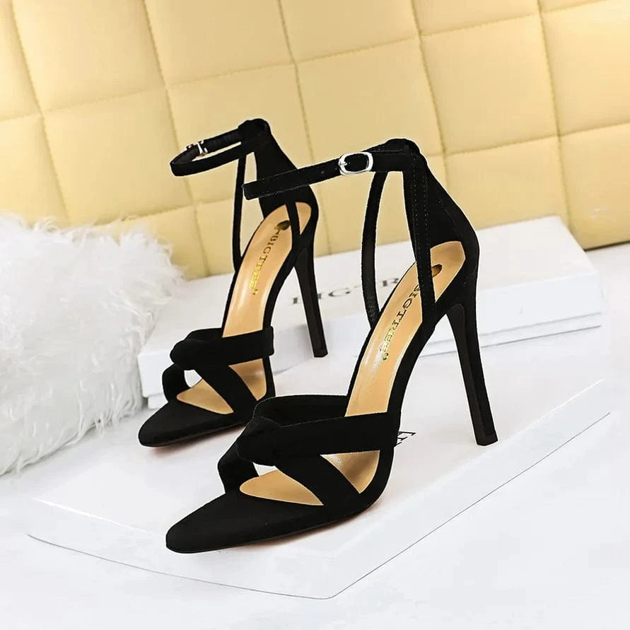 11CM/8.5CM New Sandal Talon Pour Femm Fashion Stiletto Lace up Strap Heels for Women