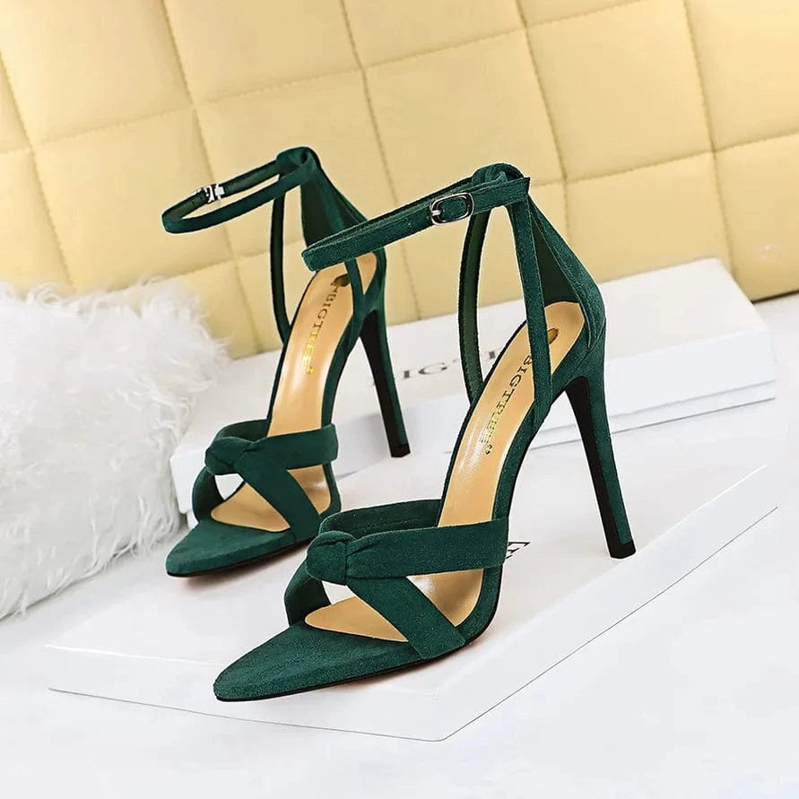 11CM/8.5CM New Sandal Talon Pour Femm Fashion Stiletto Lace up Strap Heels for Women
