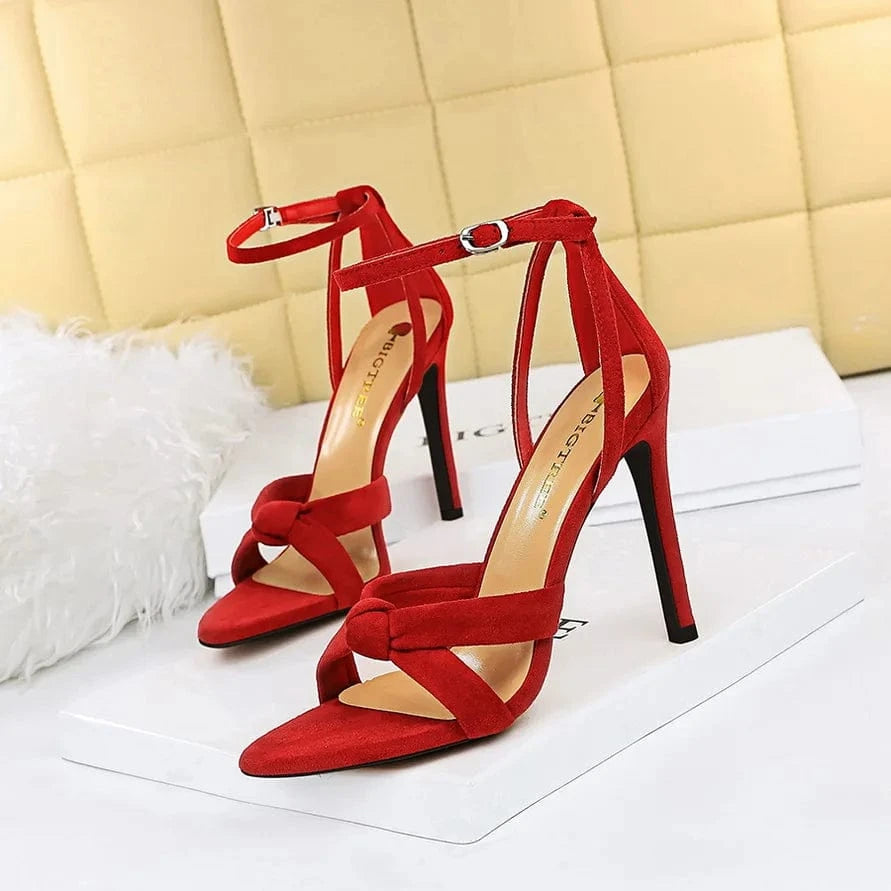11CM/8.5CM New Sandal Talon Pour Femm Fashion Stiletto Lace up Strap Heels for Women
