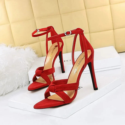 11CM/8.5CM New Sandal Talon Pour Femm Fashion Stiletto Lace up Strap Heels for Women