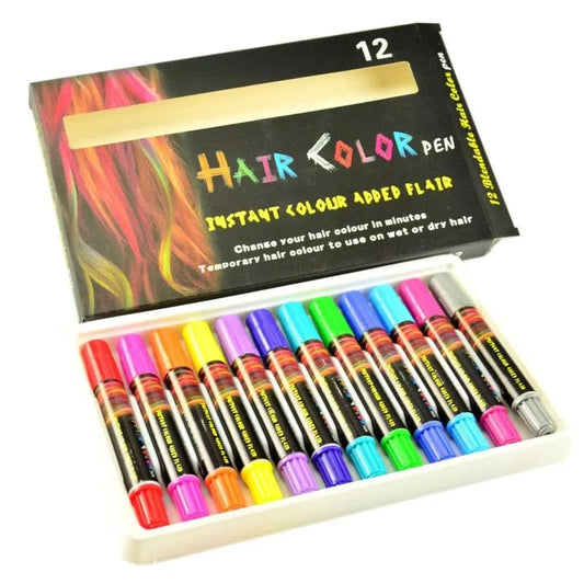 12 colours mix 12pcs Hair Chalk Pens Gift for Kids Temporary Top Quality Color Hair Dye for Adults Hair Chalk