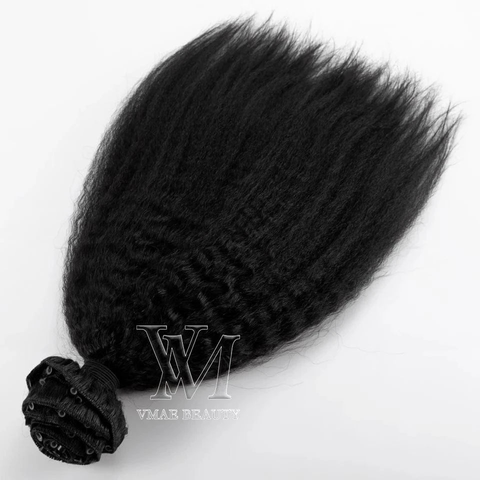 12 Inches / Kinky Straight 100g VMAE 100g Natural Color Body Deep Water Loose Wave Kinky Straight Human Hair Extension with Micro Beads Soft Remy Hair Grade