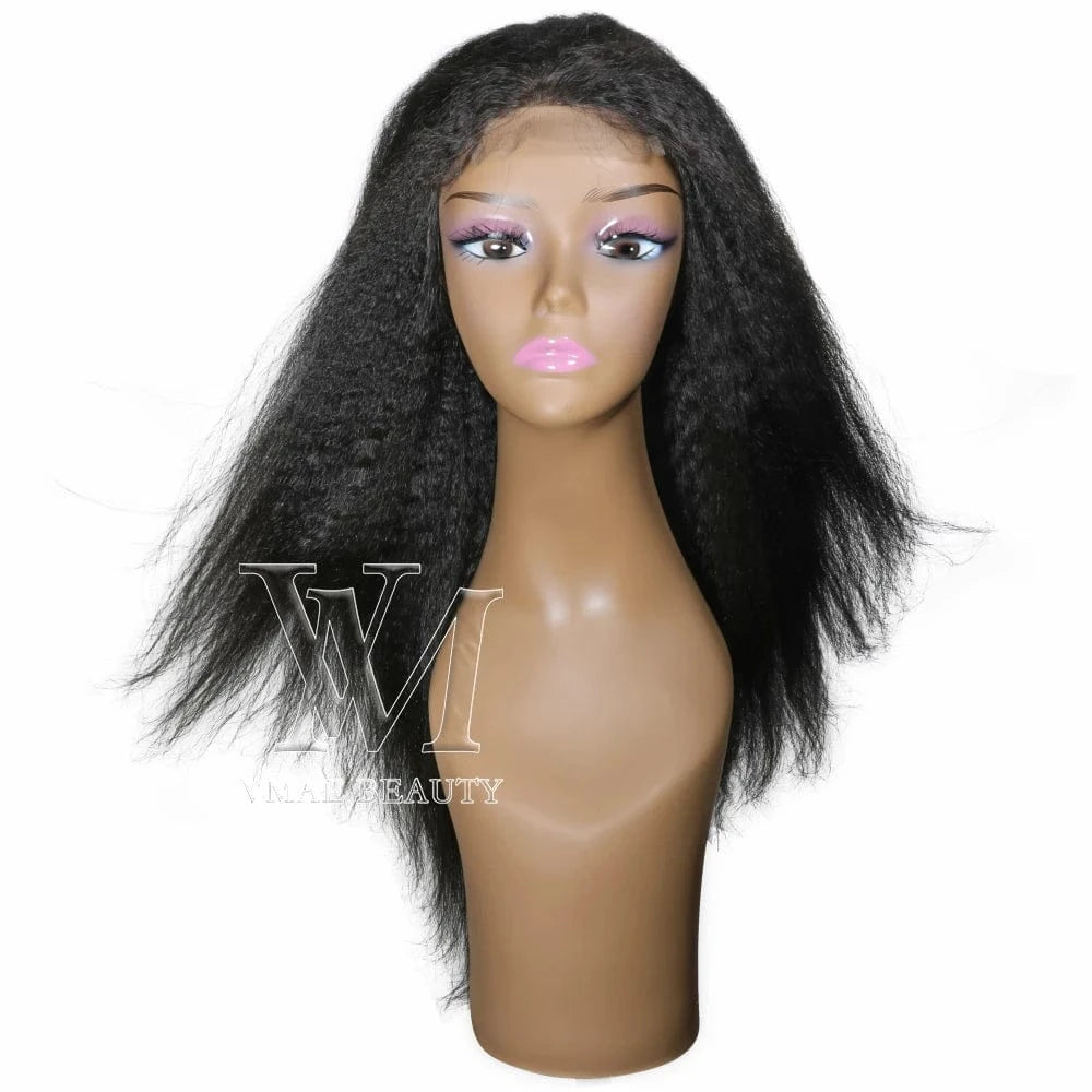 12 Inches / Kinky Straight 5*5 HD lace wig VMAE Unprocessed Virgin Raw Coarse Straight Afro Kinky Curly 5*5 HD Lace Frontal Human Hair Wig Lace Front Wigs for Black Women