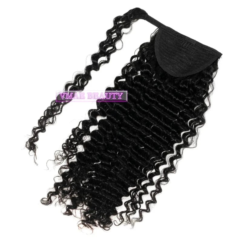 12 Inches / wrap around 3B 100g VMAE 100g Virgin Raw Cuticle Aligned Afro Kinky Curly Ponytails Wrap Around Drawstring Ponytail Human Hair Extensions