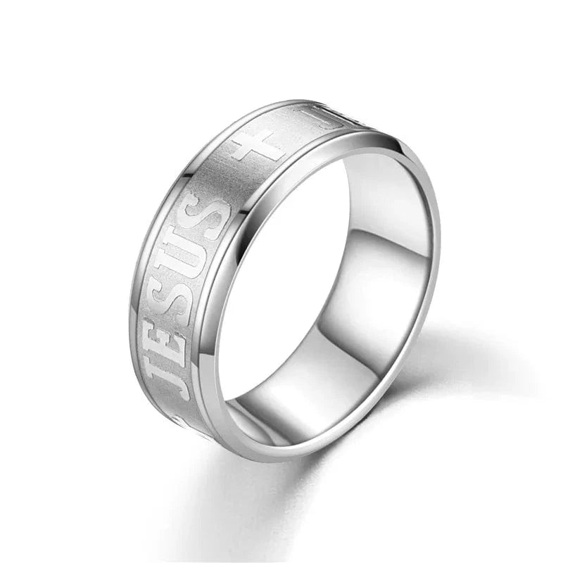 12 / rings / silver Gold Golden Plated 316L Stainless Steel Finger Ring For Man Women Jesus Cross Rings Fashion Religious Jewelry Gift