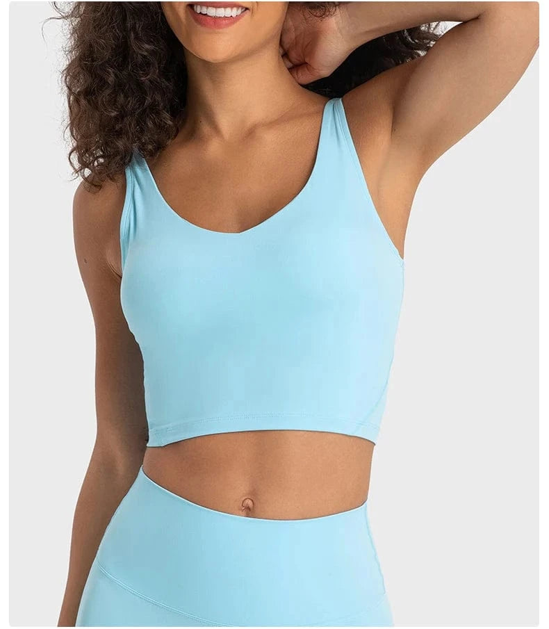 12/XL / Cold blue 2024 Lemon Beautiful Back Fitness Female High Strength Shockproof Align Women Yoga Bra Top Running Sports Vest For Workout