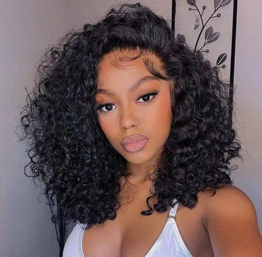 12A Grade High Quality bob color wig curly lace frontal closure blonde bob glueless human hair wigs burmese curly