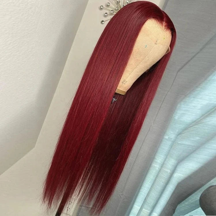 12A Grade Ombre Dark 99J wine red Color Deep Loose Wave Virgin Human Hair straight 100% human hair lace front wigs