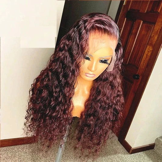12A Grade Ombre Dark 99J wine red Color Deep Loose Wave Virgin Human Hair straight 100% human hair lace front wigs