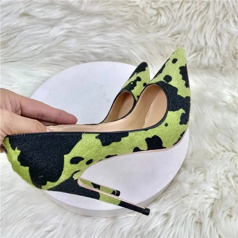12CM/10CM/8CM Cow Skin Kadin Sandalet Anti-slip Outsole Plus Size 2024 Stilettos Job Shoe Women's High Heels