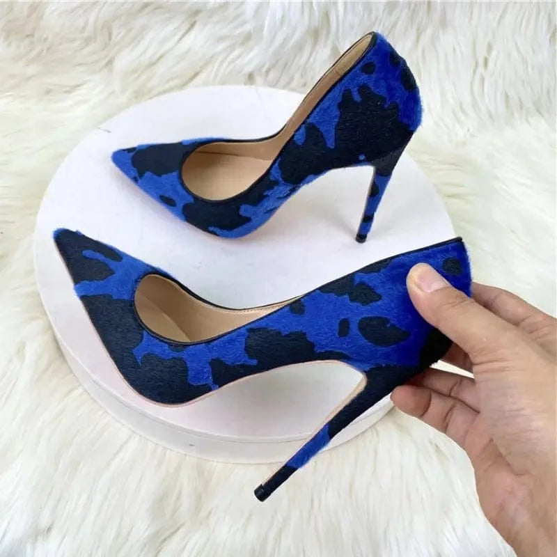 12CM/10CM/8CM Cow Skin Kadin Sandalet Anti-slip Outsole Plus Size 2024 Stilettos Job Shoe Women's High Heels