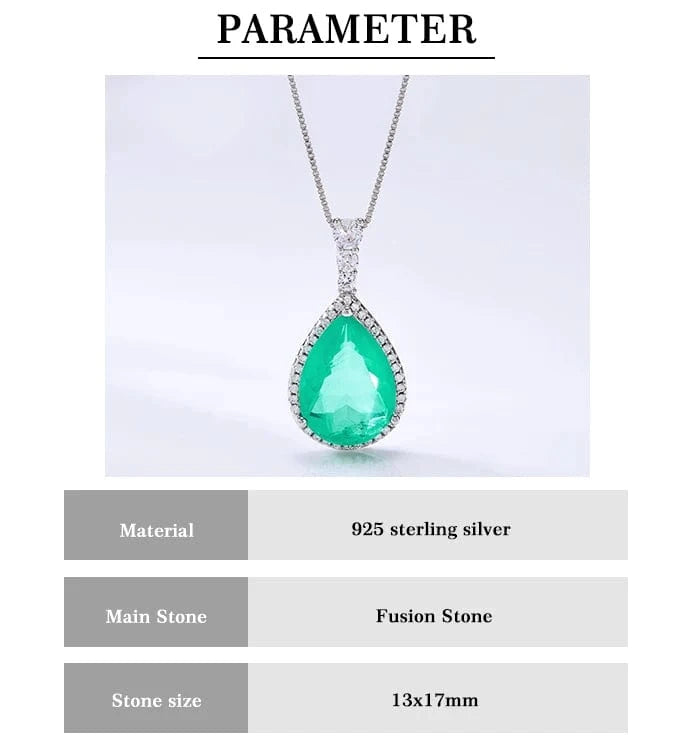 13*17mm pear doublet stone jewellery fusion stone jewelry silver designer minimalist necklace for women