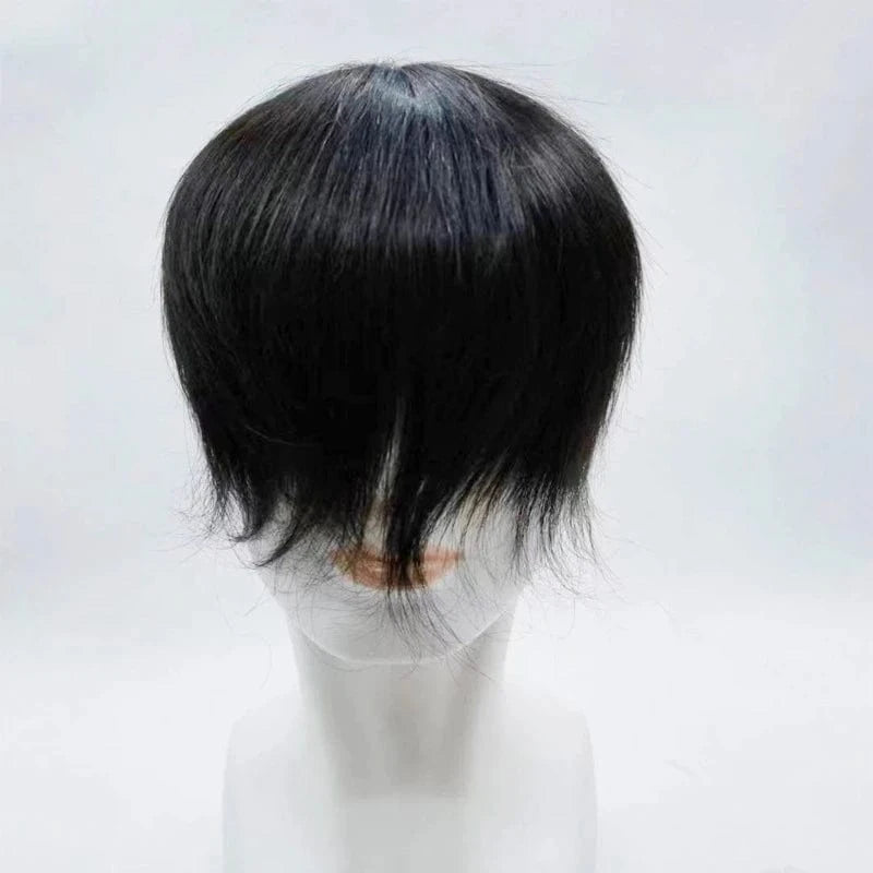 13*18CM / Natural black / 6inches 3# Net Men Toupee with Breathable Base Hair Patches Remy Hair Natural Men's Wig