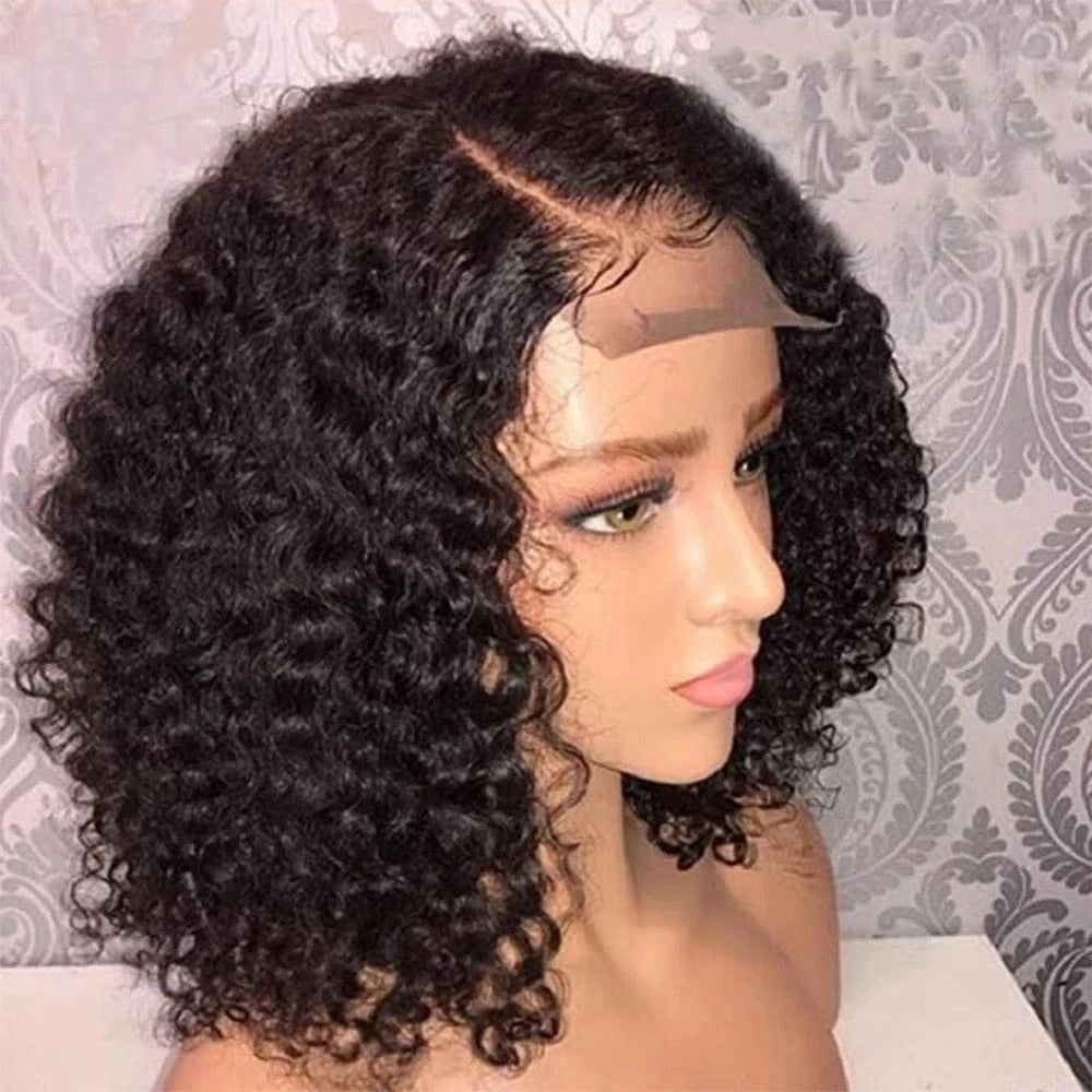 13*4 Natural black / 16 Inches Water Wave Bob Glueless Preplucked Human Wigs Ready To Go 13X4 Frontal Brazilian Wigs On Sale HD Transparent Lace Wig