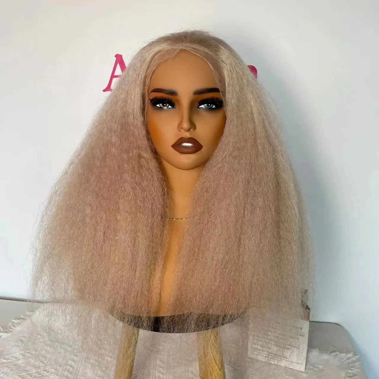 13*4 wig / 32 Inches Amara hot selling 250 density wig color 60 cambodian raw hair wig hd lace kinky straight blonde long wigs for european women
