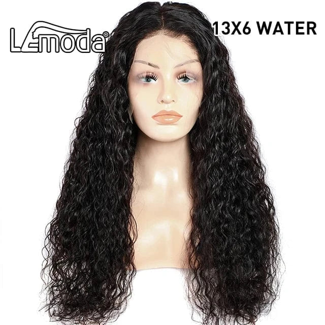 13*6 Water / 40 Inches Wholesale Brazilian Hair Vendors 13x6 13x4 Water Wave HD Lace Frontal Wig 250% Density 40 Inch Virgin Lace Front Human Hair Wigs