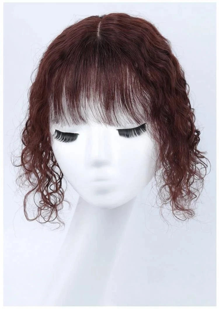 13x14cm Cover White Hair Curly Hair Silk Base Real Human India Hair Topper for Women 150% Density 8 inch 10 inch 14 inch