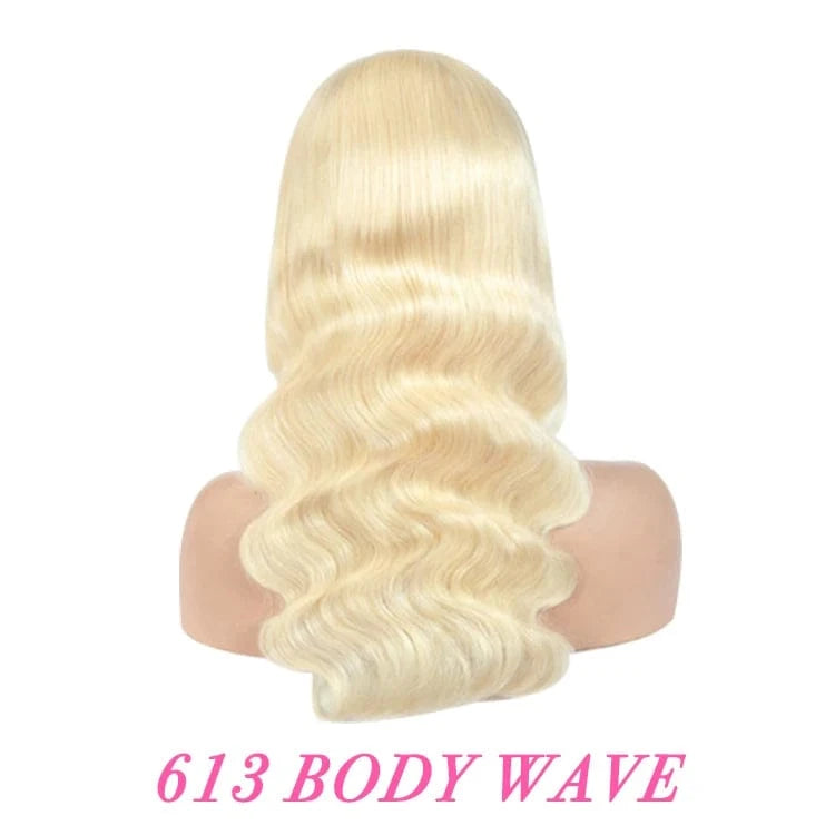 13x4 Body Wave / 14 Inches Factory Stock 150 Density Up To 32 Inch 13X4 613 Thin Swiss Hd Lace Front Wig Body Wave Frontal Human Hair Wigs Blonde 613