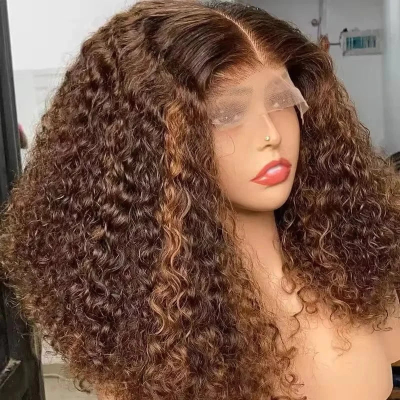 13x4 Full Frontal Wigs Human Hair 180% Density Virgin Raw Hair Glueless Curly Lace Front Wigs Pre Plucked Natural Hairline