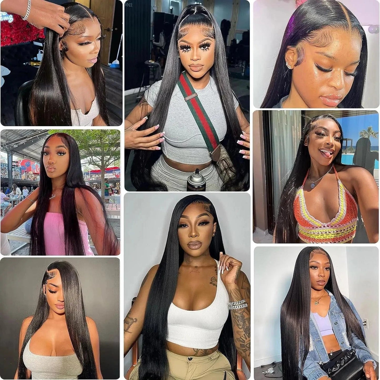 13x4 HD Lace Front Wig #1B Highlight Straight Transparent Lace Human Hair Wigs Kinky Straight Glueless Wigs