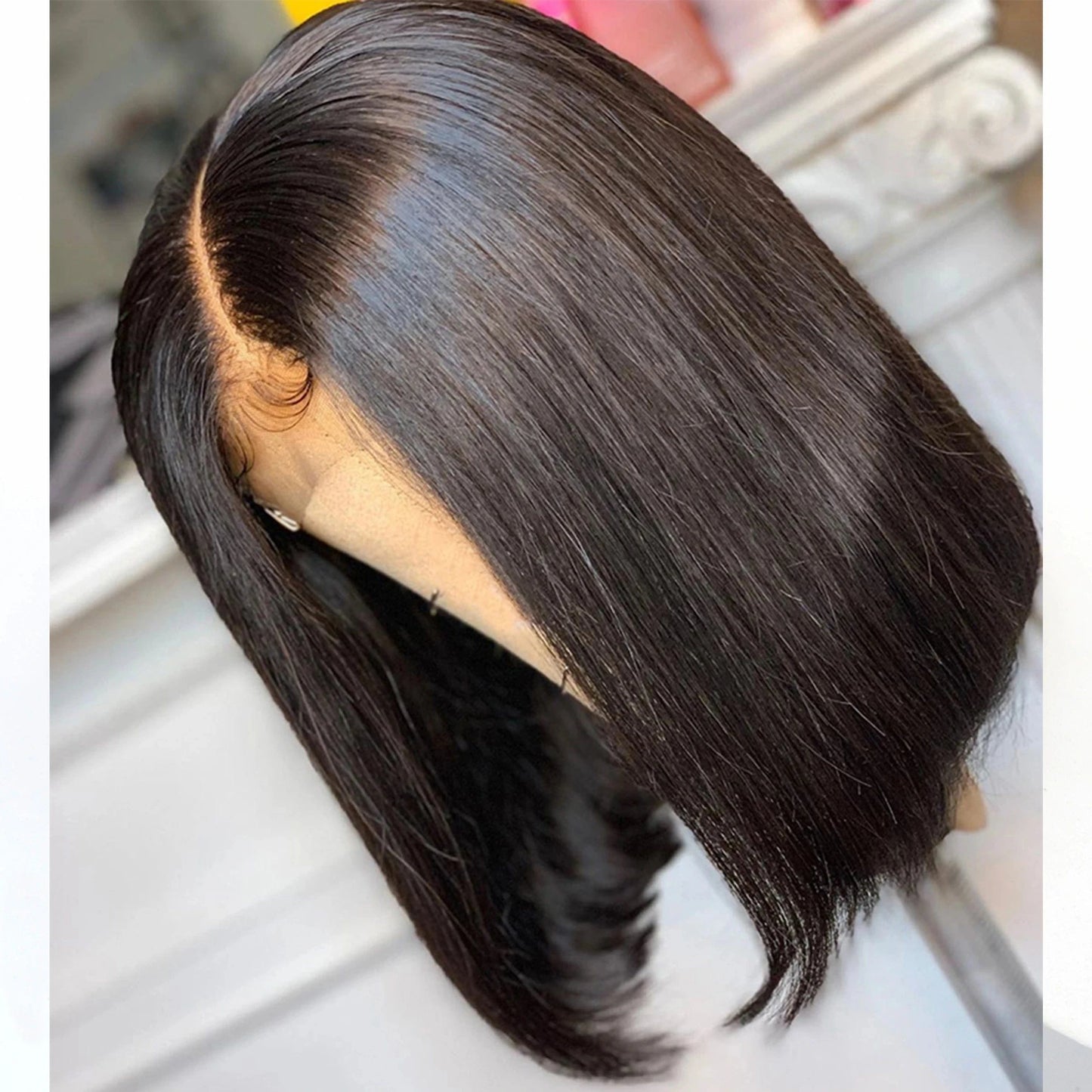 13x4 Lace Front Wig Straight bob wig / 10 Inches Ready to Ship Cheap Virgin Brazilian Hair Wigs Glueless Wigs Human Hair Lace Front Silky Straight Wave Human Wigs