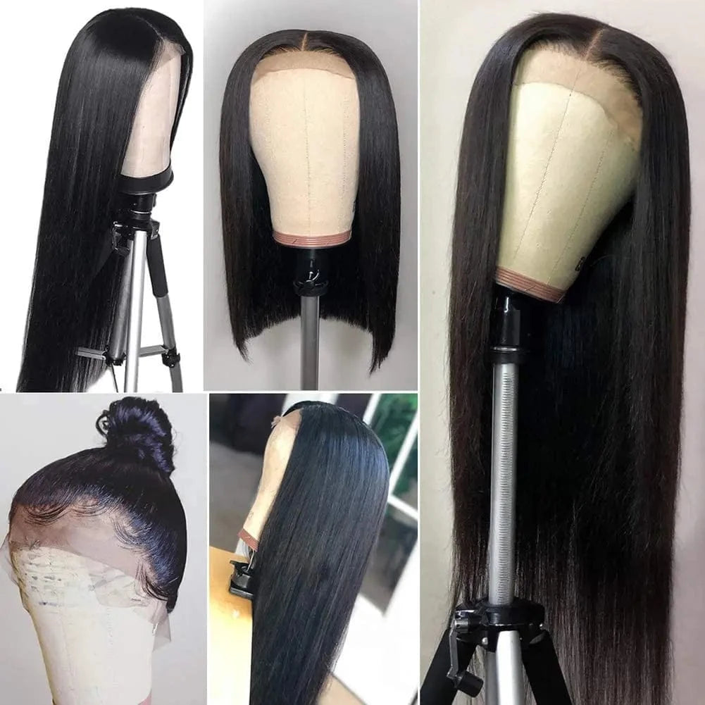 13x4 Lace Front Wigs 180 Density Straight HD Lace Frontal Wigs Pre Plucked with Baby Hair Glueless Brazilian Lace Frontal Wigs